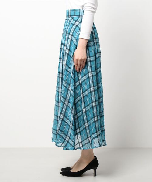 N.（N. Natural Beauty Basic）（エヌエヌナチュラルビューティーベーシック）の「◆シアーチェックスカート（スカート・レディース・ブラウン/ブルー・MEDIUM）」の13枚目の写真