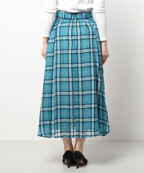 N.（N. Natural Beauty Basic）（エヌエヌナチュラルビューティーベーシック）の「◆シアーチェックスカート（スカート・レディース・ブラウン/ブルー・MEDIUM）」の14枚目の写真