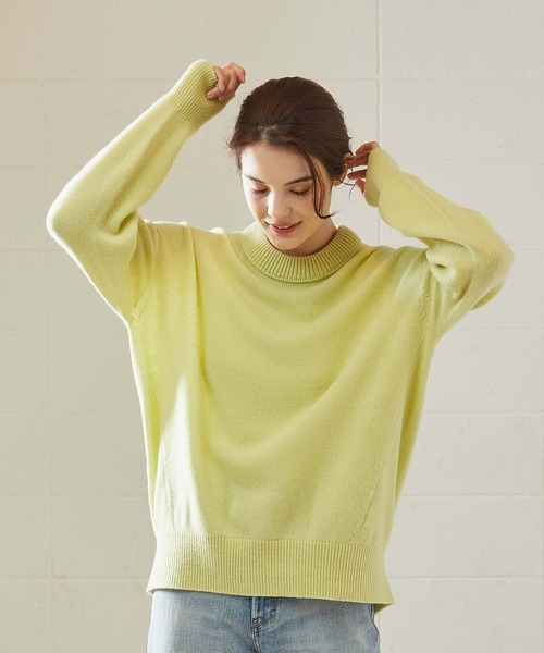 OUVRAGE CLASSE(ウヴラージュクラス)の「【オンラインストア限定】カラーチビハイネックニット(Tシャツ/カットソー・レディース・ブルー/レモンイエロー・FREE)」の9枚目の写真