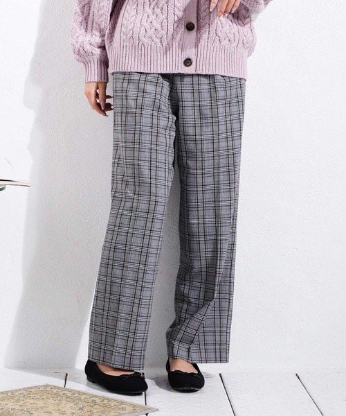 Honeys(ハニーズ)の「チェックストレートパンツ(その他パンツ・レディース・グレー系その他/ベージュ系その他/グレー系その他2/ベージュ系その他2・LL/S/M/L)」の1枚目の写真