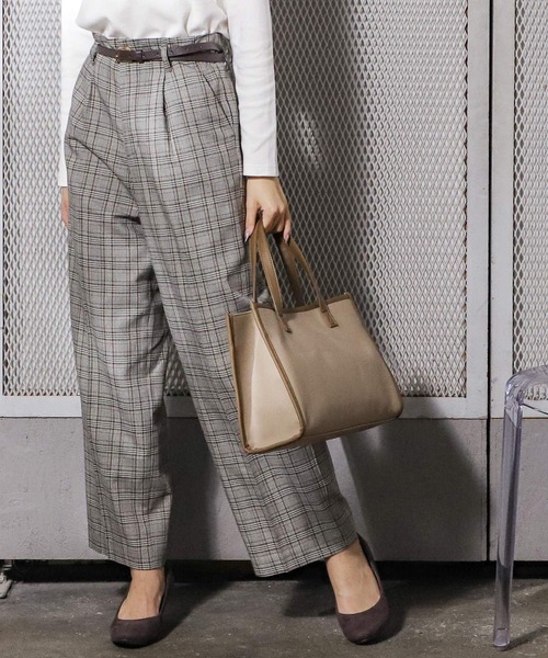 Honeys(ハニーズ)の「チェックストレートパンツ(その他パンツ・レディース・グレー系その他/ベージュ系その他/グレー系その他2/ベージュ系その他2・LL/S/M/L)」の3枚目の写真