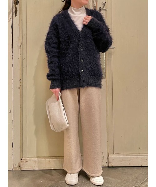 BEARDSLEY(ビアズリー)の「2サイズ展開で低身長の方にも◎コットンウールを使用した ニットパンツ(その他パンツ・レディース・ベージュ/ブラック・1/0)」の1枚目の写真