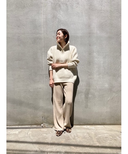 BEARDSLEY(ビアズリー)の「2サイズ展開で低身長の方にも◎コットンウールを使用した ニットパンツ(その他パンツ・レディース・ベージュ/ブラック・1/0)」の19枚目の写真