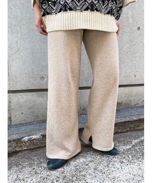 BEARDSLEY(ビアズリー)の「2サイズ展開で低身長の方にも◎コットンウールを使用した ニットパンツ(その他パンツ・レディース・ベージュ/ブラック・1/0)」の22枚目の写真