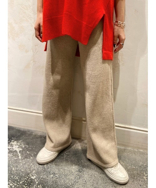 BEARDSLEY(ビアズリー)の「2サイズ展開で低身長の方にも◎コットンウールを使用した ニットパンツ(その他パンツ・レディース・ベージュ/ブラック・1/0)」の11枚目の写真