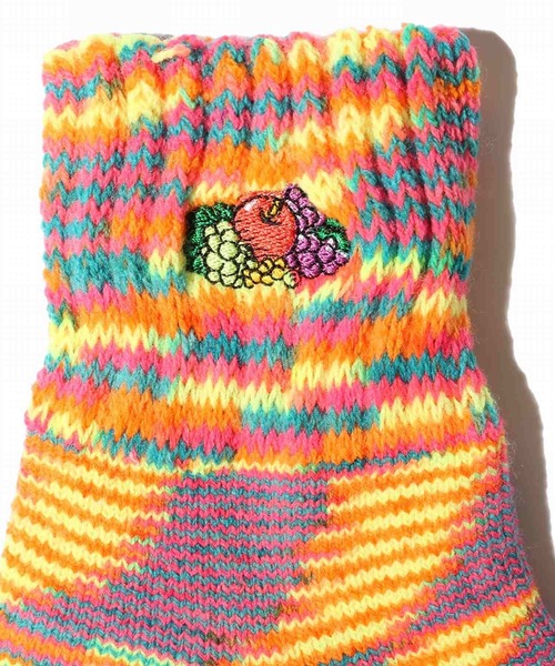 FRUIT OF THE LOOM(フルーツオブザルーム)の「【FRUIT OF THE LOOM】裏起毛カスリルーム/クォーター丈ソックス/レディース(ソックス/靴下・レディース・ピンク/オレンジ/グリーン・23cm~25cm)」の7枚目の写真