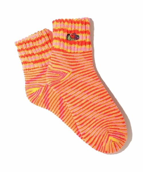 FRUIT OF THE LOOM(フルーツオブザルーム)の「【FRUIT OF THE LOOM】裏起毛カスリルーム/クォーター丈ソックス/レディース(ソックス/靴下・レディース・ピンク/オレンジ/グリーン・23cm~25cm)」の8枚目の写真