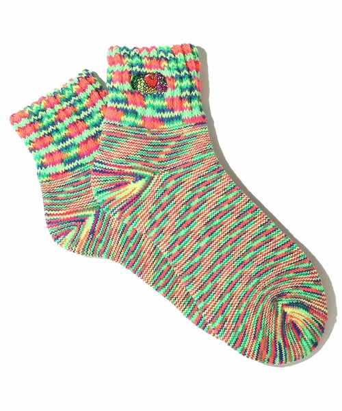 FRUIT OF THE LOOM(フルーツオブザルーム)の「【FRUIT OF THE LOOM】裏起毛カスリルーム/クォーター丈ソックス/レディース(ソックス/靴下・レディース・ピンク/オレンジ/グリーン・23cm~25cm)」の9枚目の写真