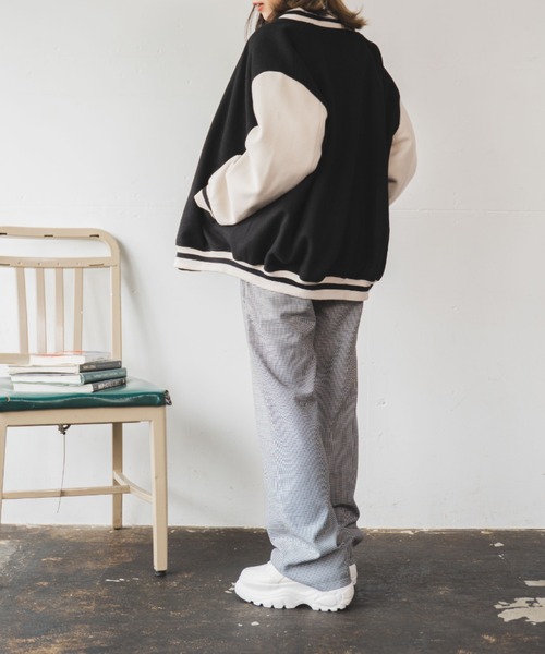 WEGO（ウィゴー）の「WEGO/ラインリブスタジャン（ブルゾン・レディース・ブラック/ダークグリーン/ブラウン・FREE）」の14枚目の写真