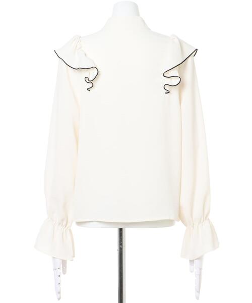 INGNI（イング）の「ボウタイフリル／ブラウス（シャツ/ブラウス・レディース・ブラック/オフホワイト/ホワイト×ブラック/ピンクベージュ/ベージュ系9・M）」の8枚目の写真