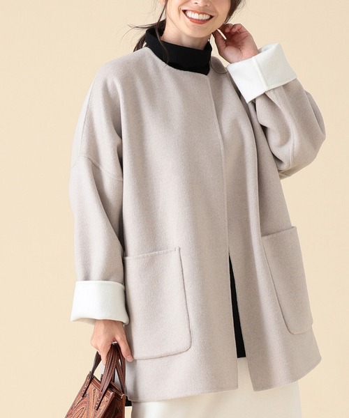 Flower 　Demi-Luxe BEAMS ベルト付き リバーコート Demi-Luxe BEAMS / ベルト付き リバーコート