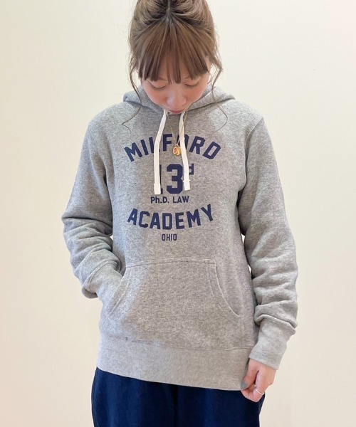 ALL ORDINARIES（オールオーディナリーズ）の「MILFORD裏毛ロゴプルパーカー（パーカー・レディース・杢グレー/ダークネイビー・4/3）」の6枚目の写真