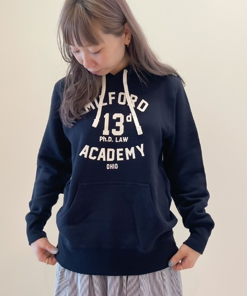 ALL ORDINARIES（オールオーディナリーズ）の「MILFORD裏毛ロゴプルパーカー（パーカー・レディース・杢グレー/ダークネイビー・4/3）」の9枚目の写真