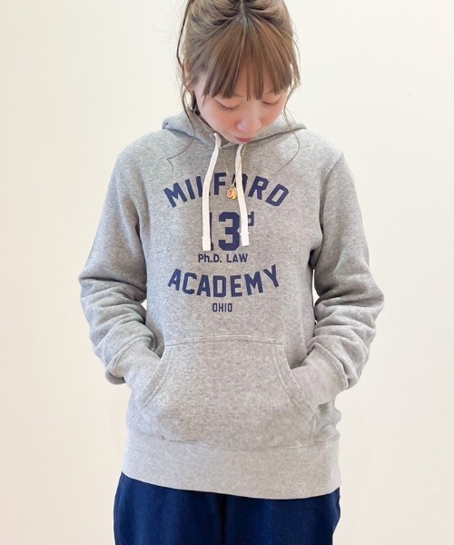 ALL ORDINARIES（オールオーディナリーズ）の「MILFORD裏毛ロゴプルパーカー（パーカー・レディース・杢グレー/ダークネイビー・4/3）」の13枚目の写真