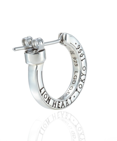LION HEART(ライオンハート)の「LH for Gift クロッシングピアス/ELプレーンフープ/M SIZE/シルバー925(ピアス(片耳用)・メンズ・シルバー/シルバー×ブラック・ONE SIZE)」の11枚目の写真