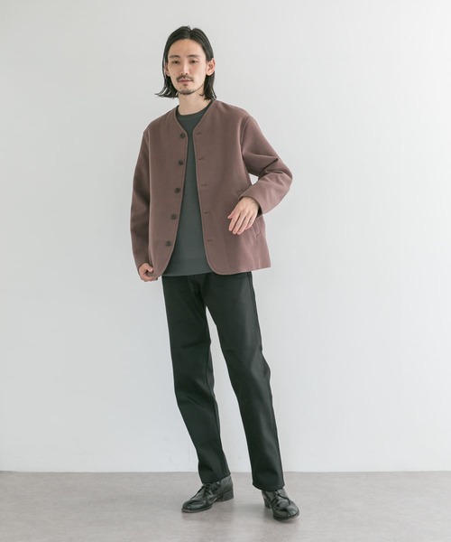 URBAN RESEARCH（アーバンリサーチ）の「『UR TECH』起毛ノーカラーブルゾン（ブルゾン・メンズ・ブラック/ブラウン系その他/ブルー系その他・LARGE/MEDIUM）」の6枚目の写真