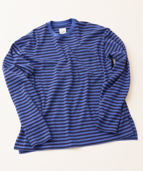 417 EDIFICE(フォーワンセブンエディフィス)の「【fosterr / フォスター】 BORDER LS TEE / ボーダー ロングスリーブ(Tシャツ/カットソー・メンズ・ブラック/ネイビー/ブルー・MEDIUM/LARGE)」の1枚目の写真