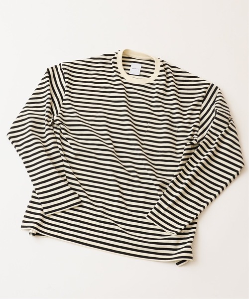 417 EDIFICE(フォーワンセブンエディフィス)の「【fosterr / フォスター】 BORDER LS TEE / ボーダー ロングスリーブ(Tシャツ/カットソー・メンズ・ブラック/ネイビー/ブルー・MEDIUM/LARGE)」の2枚目の写真