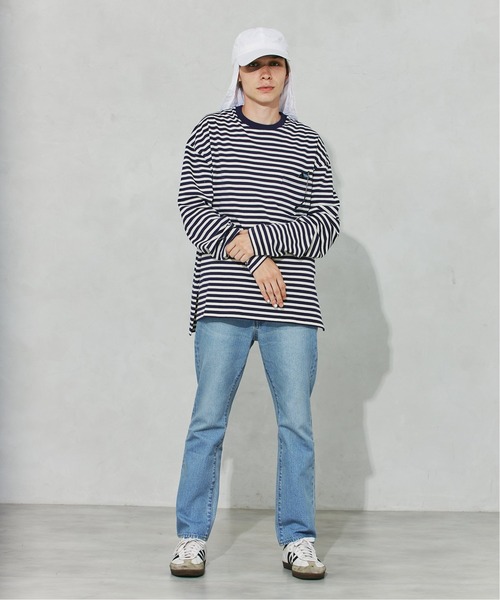 417 EDIFICE(フォーワンセブンエディフィス)の「【fosterr / フォスター】 BORDER LS TEE / ボーダー ロングスリーブ(Tシャツ/カットソー・メンズ・ブラック/ネイビー/ブルー・MEDIUM/LARGE)」の4枚目の写真