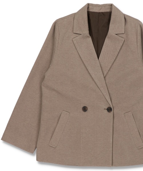 SPINNS（スピンズ）の「【セットアップ対応商品】テーラード ダブル ジャケット（テーラードジャケット・レディース・ブラック/モカ/グレー系その他/ブラウン系その他/ナチュラル・ONESIZE）」の3枚目の写真