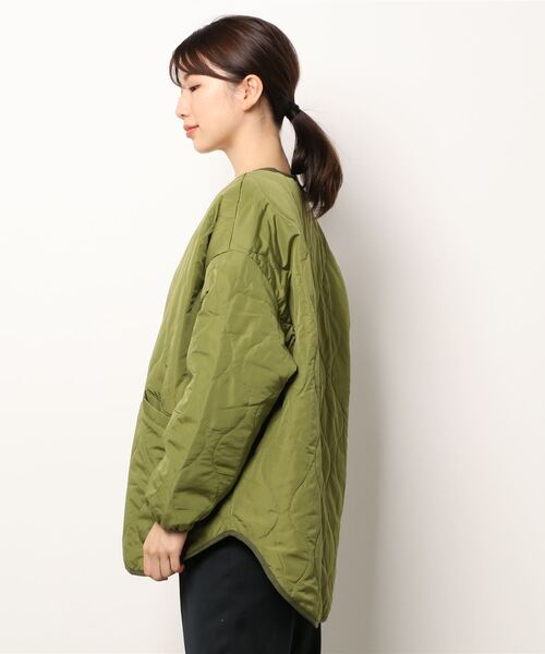 ALL ORDINARIES(オールオーディナリーズ)の「【collect by Hunch(コレクトバイハンチ)】マットポリエステルキルティング中綿コート(ノーカラーコート・レディース・チャコールグレー/カーキ/アイボリー・FREE)」の22枚目の写真