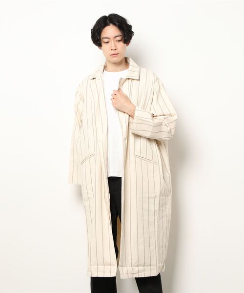 チャイハネ(チャイハネ)の「【チャイハネ】grn×Amina ストライプコットンツイルMEN'Sコート(その他アウター・メンズ・ブルー/ホワイト/カーキ・FREE)」の15枚目の写真