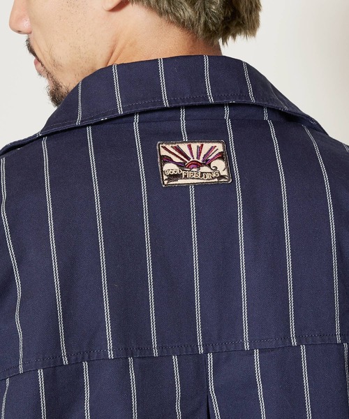 チャイハネ(チャイハネ)の「【チャイハネ】grn×Amina ストライプコットンツイルMEN'Sコート(その他アウター・メンズ・ブルー/ホワイト/カーキ・FREE)」の17枚目の写真