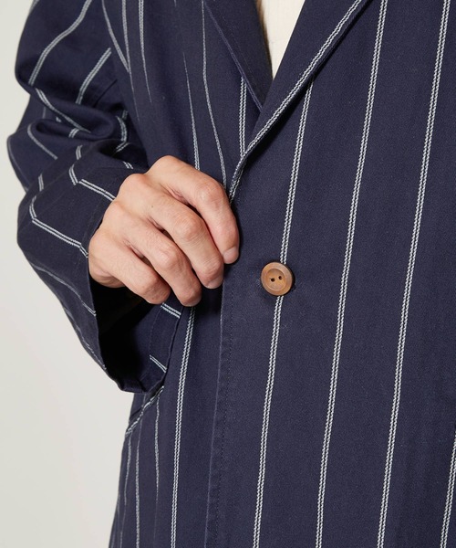 チャイハネ(チャイハネ)の「【チャイハネ】grn×Amina ストライプコットンツイルMEN'Sコート(その他アウター・メンズ・ブルー/ホワイト/カーキ・FREE)」の14枚目の写真