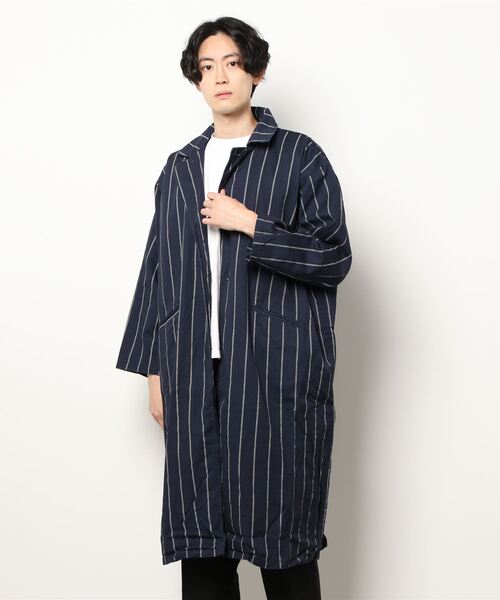 チャイハネ(チャイハネ)の「【チャイハネ】grn×Amina ストライプコットンツイルMEN'Sコート(その他アウター・メンズ・ブルー/ホワイト/カーキ・FREE)」の5枚目の写真