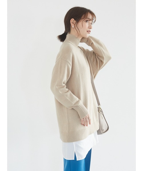 Green　Parks（グリーンパークス）の「モックネックニットプルオーバー＊（ニット/セーター・レディース・ベージュ/カーキ/ブラック・FREE）」の5枚目の写真