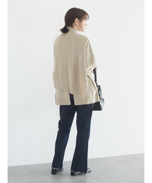 Green　Parks（グリーンパークス）の「モックネックニットプルオーバー＊（ニット/セーター・レディース・ベージュ/カーキ/ブラック・FREE）」の10枚目の写真