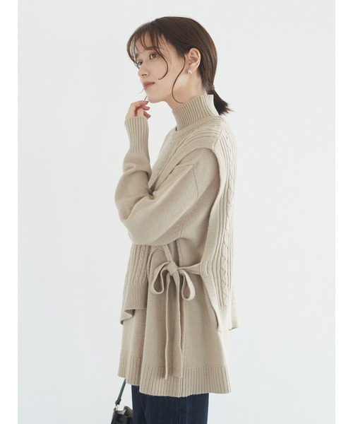 Green　Parks（グリーンパークス）の「モックネックニットプルオーバー＊（ニット/セーター・レディース・ベージュ/カーキ/ブラック・FREE）」の13枚目の写真