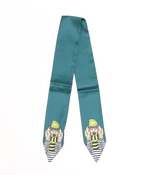 ma chere Cosette?(マシェールコゼット)の「ダンディーアニマル柄ツイリースカーフ(バンダナ/スカーフ・レディース・ライトグレー/ブラック/ピンク/グリーン/アイボリー/マスタード/ライトピンク・FREE)」の5枚目の写真