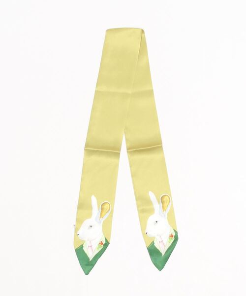 ma chere Cosette?(マシェールコゼット)の「ダンディーアニマル柄ツイリースカーフ(バンダナ/スカーフ・レディース・ライトグレー/ブラック/ピンク/グリーン/アイボリー/マスタード/ライトピンク・FREE)」の9枚目の写真