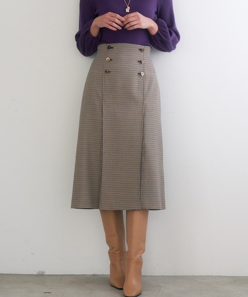 ANAYI（アナイ）の「チェックタック　スカート（スカート・レディース・ブラウン/ブラック・38/36）」の14枚目の写真