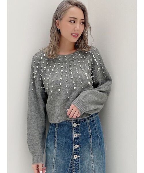 GYDA（ジェイダ）の「PEARL SHORTニットTOPS（ニット/セーター）」 - WEAR