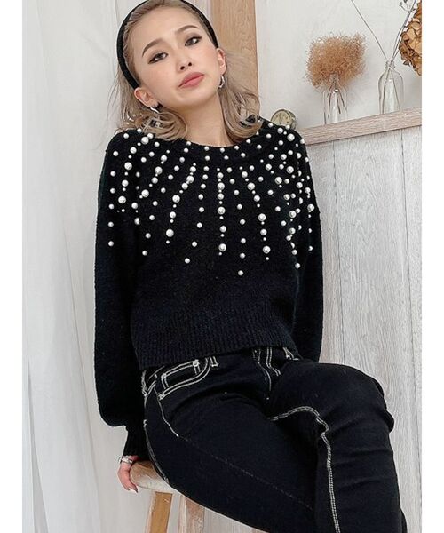 GYDA（ジェイダ）の「PEARL SHORTニットTOPS（ニット/セーター）」 - WEAR