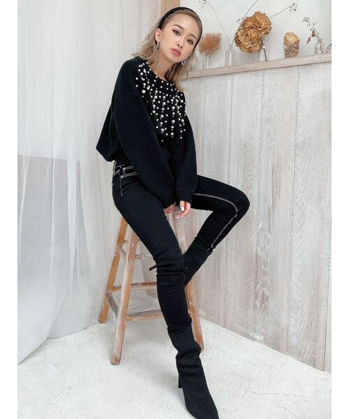 GYDA（ジェイダ）の「PEARL SHORTニットTOPS（ニット/セーター）」 - WEAR