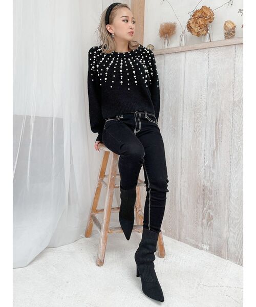 GYDA（ジェイダ）の「PEARL SHORTニットTOPS（ニット/セーター）」 - WEAR