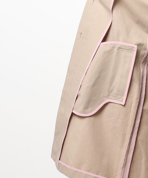 Rose Tiara（ローズティアラ）の「【撥水加工】ステッチ使いリボントレンチコート（テーラードジャケット・レディース・ブラック/ベージュ・42/38/46）」の21枚目の写真