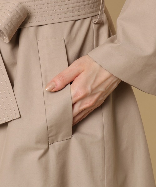 Rose Tiara（ローズティアラ）の「【撥水加工】ステッチ使いリボントレンチコート（テーラードジャケット・レディース・ブラック/ベージュ・42/38/46）」の11枚目の写真