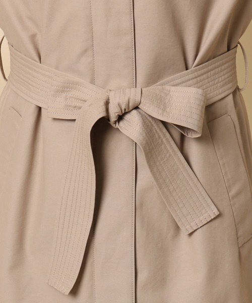 Rose Tiara（ローズティアラ）の「【撥水加工】ステッチ使いリボントレンチコート（テーラードジャケット・レディース・ブラック/ベージュ・42/38/46）」の12枚目の写真