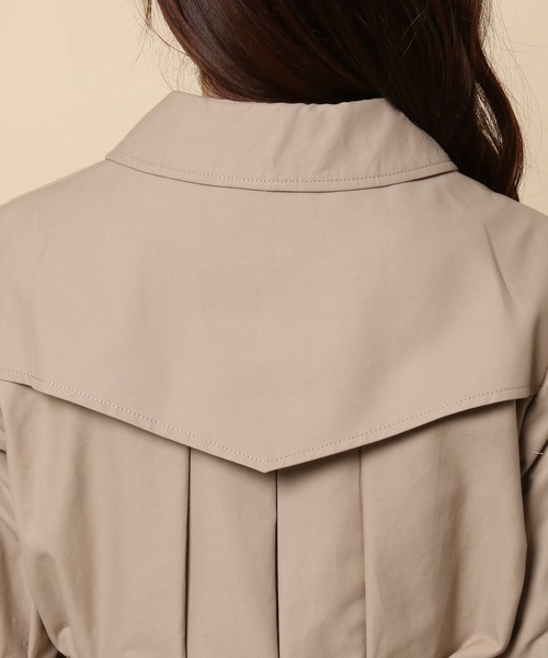 Rose Tiara（ローズティアラ）の「【撥水加工】ステッチ使いリボントレンチコート（テーラードジャケット・レディース・ブラック/ベージュ・42/38/46）」の14枚目の写真