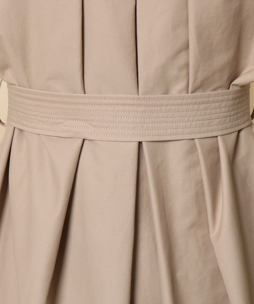 Rose Tiara（ローズティアラ）の「【撥水加工】ステッチ使いリボントレンチコート（テーラードジャケット・レディース・ブラック/ベージュ・42/38/46）」の15枚目の写真