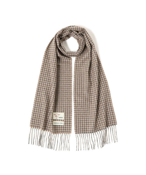 beee カシミヤマフラー ガンクラブチェック BEAMS BEAMS（ビームス）リバーシブル ウィンドウペンチェック