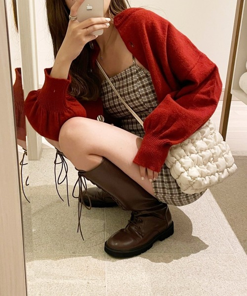 Heather(ヘザー)の「あいねねショートカーディガン 257756(カーディガン/ボレロ・レディース・グリーン/アイボリー/レッド・FREE)」の14枚目の写真