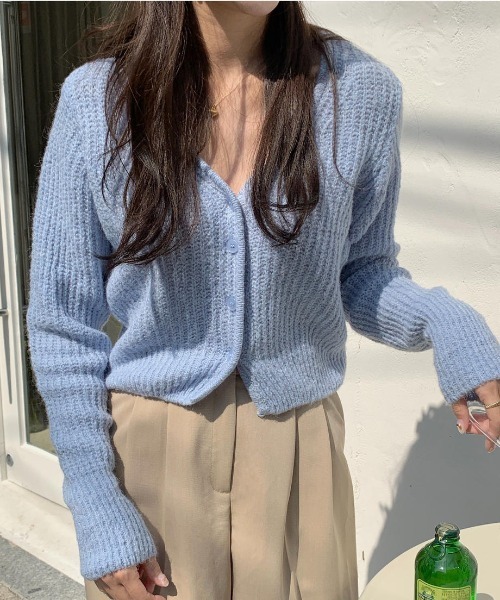 mood for a day（ムードフォーアデイ）の「heaven cardigan / クロップドリブカーディガン（カーディガン/ボレロ・レディース・アイボリー/ミント/ブルー/グレー/イエロー・FREE）」の22枚目の写真