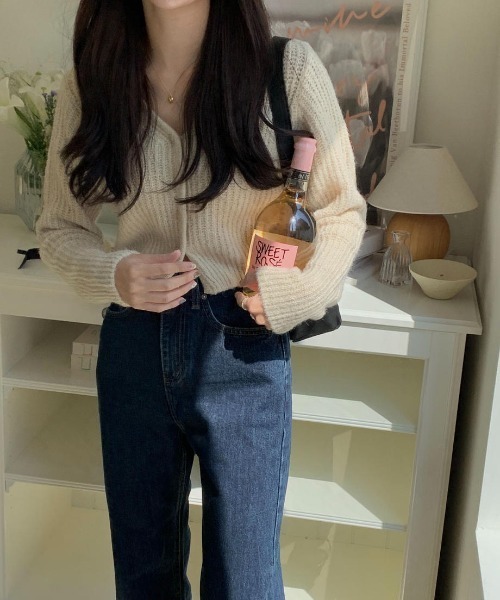 mood for a day（ムードフォーアデイ）の「heaven cardigan / クロップドリブカーディガン（カーディガン/ボレロ・レディース・アイボリー/ミント/ブルー/グレー/イエロー・FREE）」の20枚目の写真