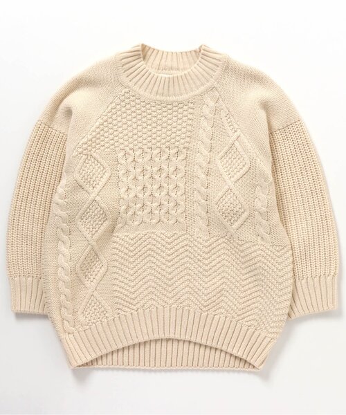 BREEZE（ブリーズ）の「ウォッシャブルニット（ニット/セーター・キッズ・イエロー/レッド/アイボリー/チャコール/ブルー/レインボー/グリーン・100/120/80/140/110/130/90）」の2枚目の写真