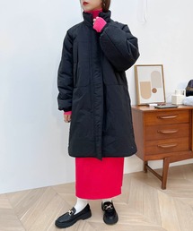 中綿ラグランミドル丈コート(撥水加工）